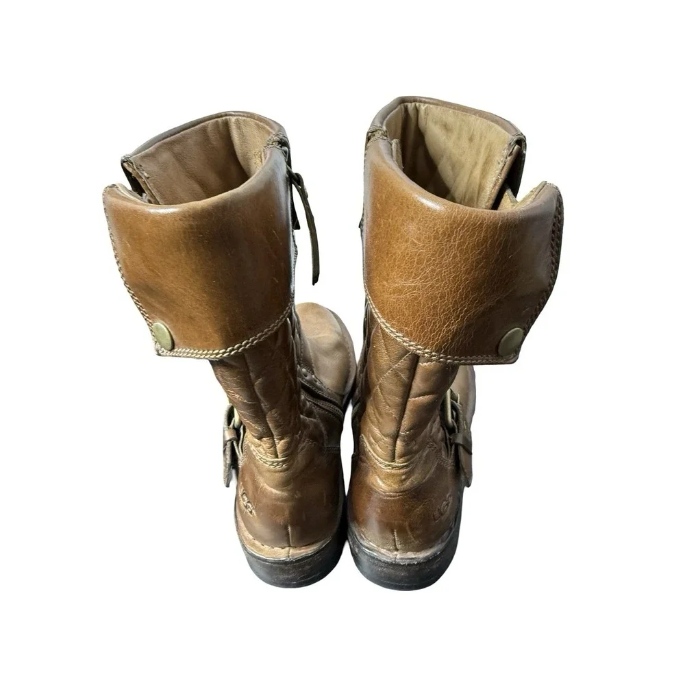 UGG Australia Conor Fawn Boots FAWN short Moto Buckle Boots Size 8 Womens‎